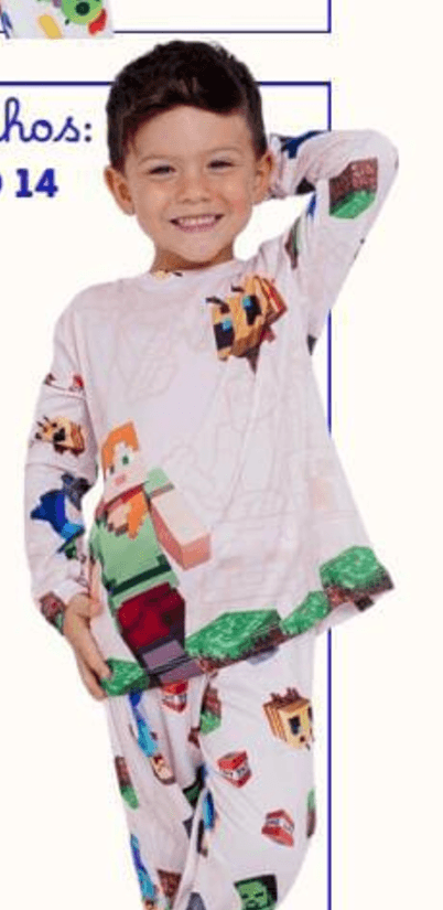 Pijama infantil masculino manga longa