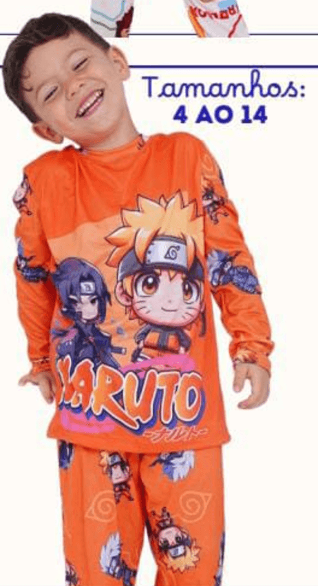 Pijama infantil masculino manga longa