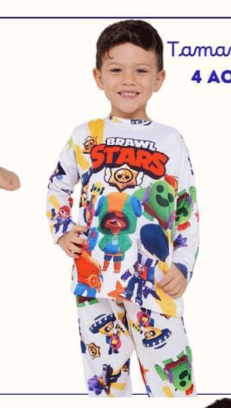 Pijama infantil masculino manga longa - 1