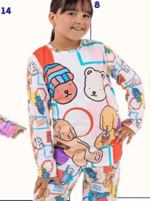 Pijamas Infantil feminino de manga longa  - 3