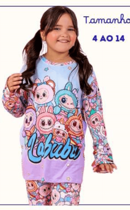 Pijamas Infantil feminino de manga longa  - 2