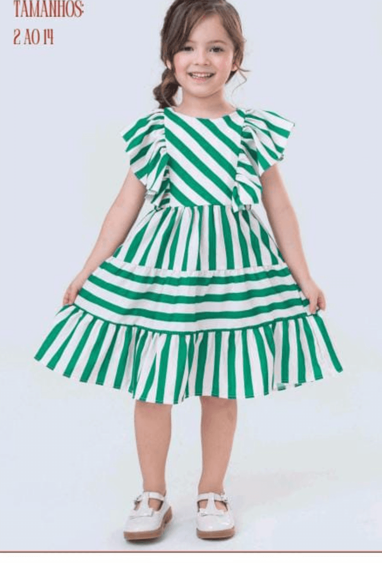 Vestidos infantis Listrado  - 1